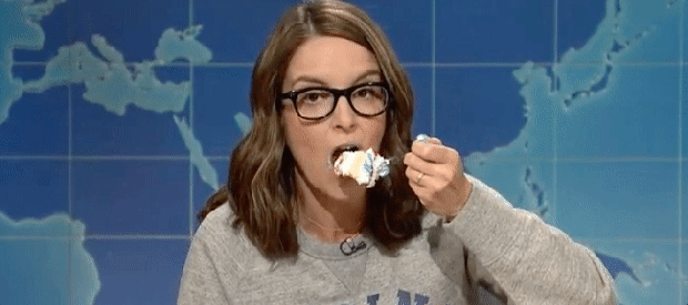 tina-fey-stress-eating-cake-because-of-donald-trump.gif